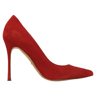 Sergio Rossi Spitz zulaufende Pumps aus rotem Wildleder