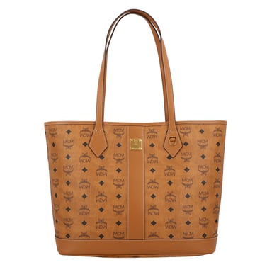MCM Neuer Liz Shopper Medium in Visetos in Beige Monogram Handtasche Damen