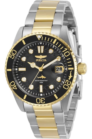 Invicta Pro Diver 30483 Damenuhr - Quarzwerk - Edelstahl mit schwarzem Zifferblatt - 38 mm