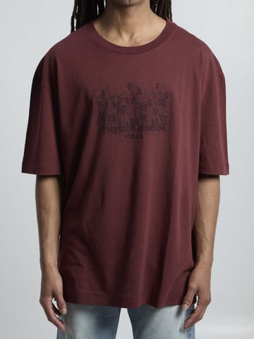 Maison Margiela Ultra-Oversize-T-Shirt - Weinrot