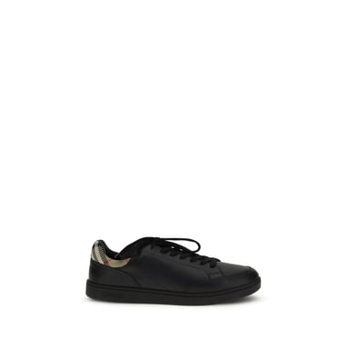 Burberry Schwarze Kalbsleder Bos Taurus Niedrigschnitt-Sneaker