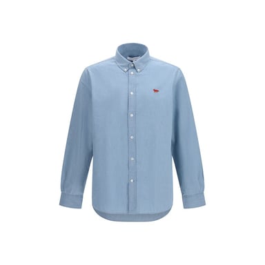 Maison Kitsuné Blaue Baumwollhemd