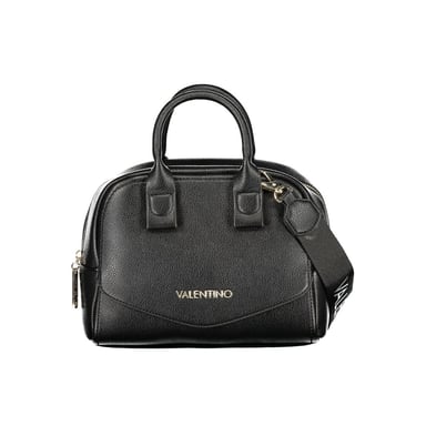 Mario Valentino Schwarze Synthetikleder Damenhandtasche mit Schulterriemen
