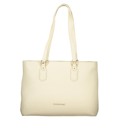 Mario Valentino Beige Polyurethan Damen Schultertasche mit Innenfach
