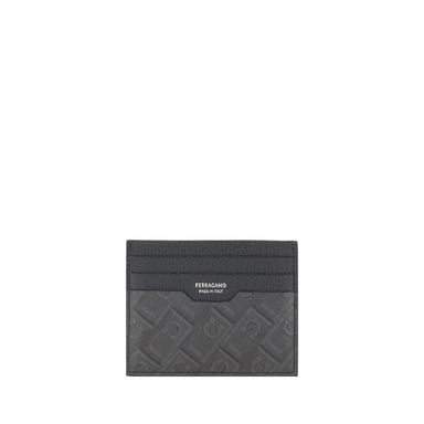Ferragamo Graues Kalbsleder Bos Taurus Wallet