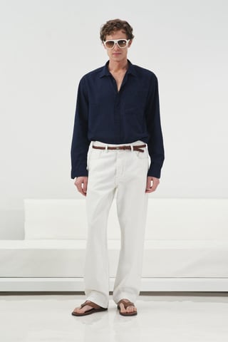 Mid Waist Gerade Beinform Denim Jeans
