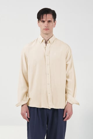 Langarm-Button-Up Tencel-Hemd