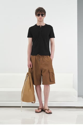 Slim Fit Rundhals Baumwoll-T-Shirt
