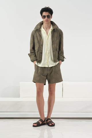 Blumen-Jacquard-Knopfhemdkragenjacke