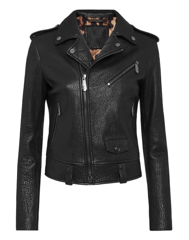 Leder Biker-Jacke Iconic Plein