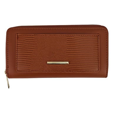 Damen Kunstleder Geldbörse Große Texturierte Tasche mit Metall-Detail Organizer