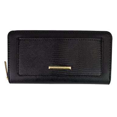 Damen Kunstleder Geldbörse Große Strukturierte Tasche mit Metalldetails Organizer