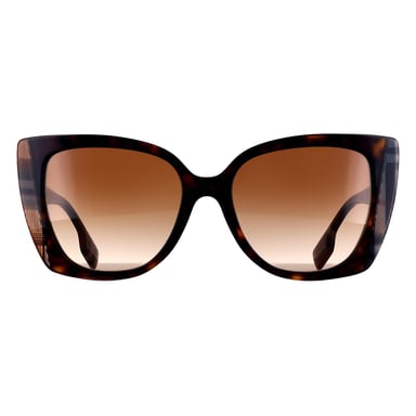 Burberry BE4393 Meryl 405313 Sonnenbrille in Dunkel-Havana mit Karomuster und braunem Farbverlauf