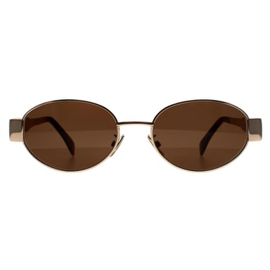 Celine CL40235U Metall Triomphe 28E glänzend gelb gold braun silber Spiegel Sonnenbrille