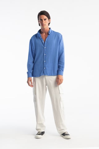Übergröße Button-Up Langarmshirt