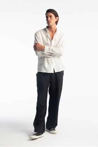 Übergroßes Button-Down Langarmhemd