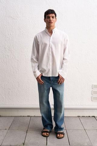 Baumwoll Übergröße Hemdbluse
