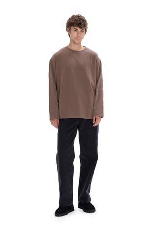 Rundhals Langarm-T-Shirt