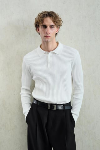 Slim Fit Polo-Nacken T-Shirt