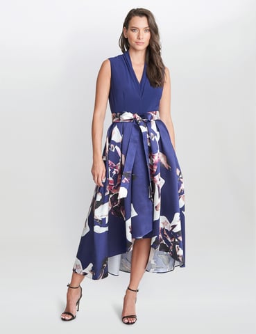 Megan Sleeveless Floral High Low Dress