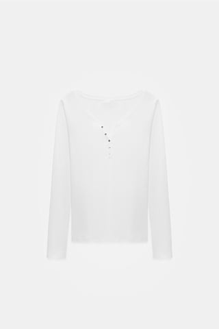 Slim Fit Baumwoll-Bluse mit langen Ärmeln und Knopfleiste