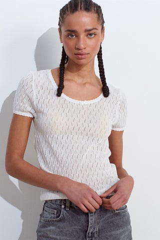 Strukturierte Schmal geschnittene Bluse mit Schleifen-Detail