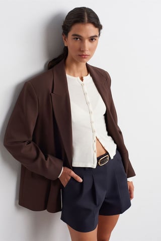 Rippstrick-Cardigan mit Knopfleiste