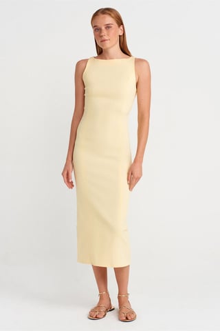Ärmelloses Midi-Bodycon-Kleid mit Schlitz