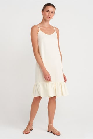 Ärmelloses Midi-Underkleid mit Rüschendetail