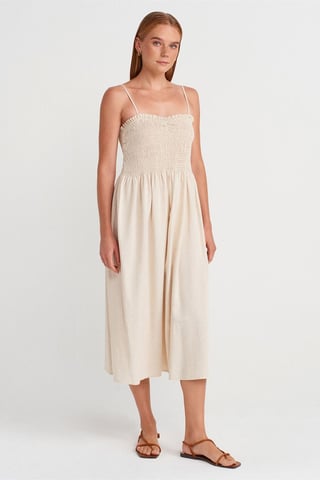 Trägerloses A-Linien-Midikleid