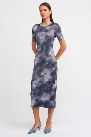 Tie-Dye Bodycon Midi-Kleid