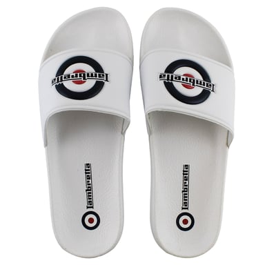 Lambretta Pace Mens White Sliders