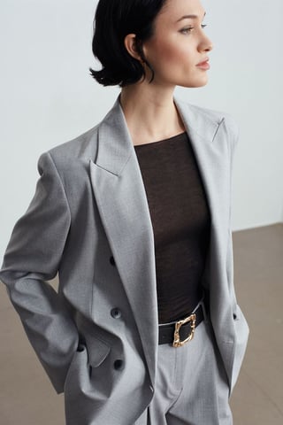 Damen Crepe Blazerjacke