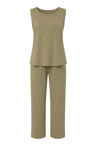 Ärmelloses Vest und weit geschnittene Hosen Set