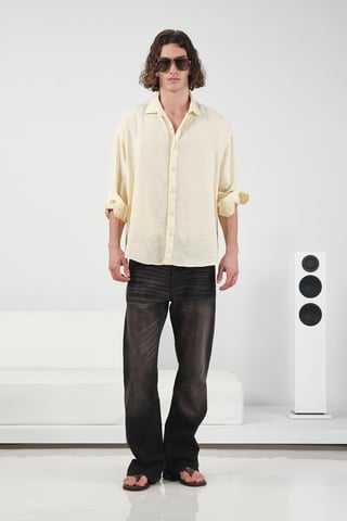 Herren Relaxed Fit Langarmhemd