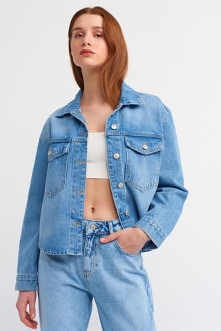 Damen Baumwoll-Denim-Hemd