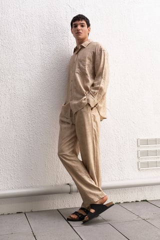 Herren Relaxed Fit Langarmhemd