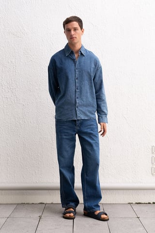 Herren Baumwoll-Jacquard-Gabardine-Hemd