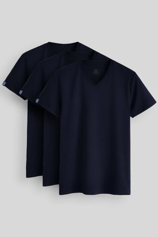 Herren Baumwolle Elastan V-Ausschnitt T-Shirt