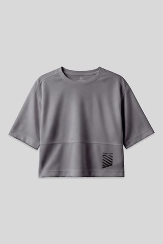 Oversized Polyester Rundhals-T-Shirt mit Tasche