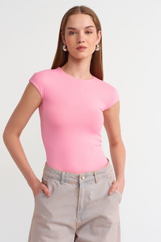 Damen Slim Fit Rundhalsausschnitt T-Shirt