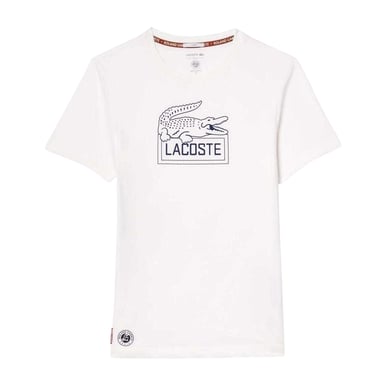 Lacoste - "Roland Garros Edition" T-Shirt für Herren/Damen Unisex, Regulär (Weiß)