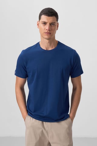 Herren Baumwoll-Elasthan Rundhals T-Shirt