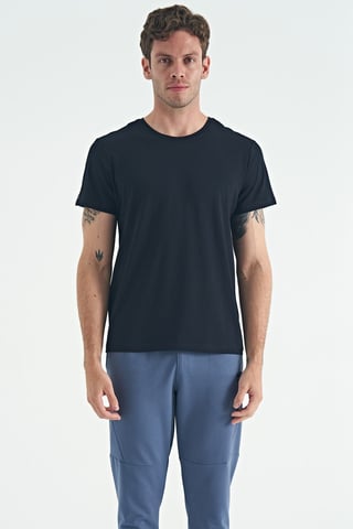 Herren Baumwoll-Elasthan Rundhals T-Shirt