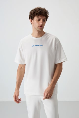 Übergröße Bedrucktes Rundhals-T-Shirt