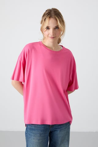 Übergröße Baumwoll-Modal Rundhals T-Shirt
