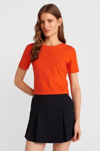 Damen Slim-Fit Kurzarm-Shirt mit Rundhalsausschnitt