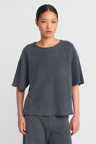 Damen Lockere Passform Crew-Neck T-Shirt