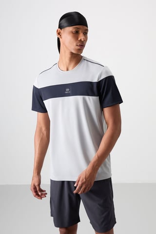 Herren Farbblock Rundhalsausschnitt T-Shirt