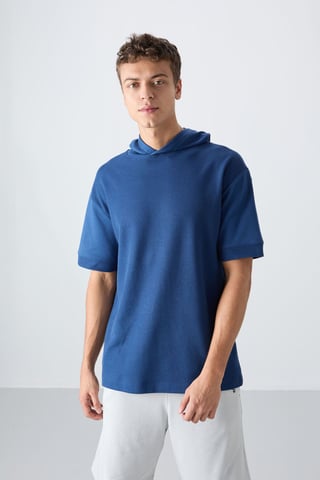 Übergroßes Kapuzen-T-Shirt mit kurzen Ärmeln